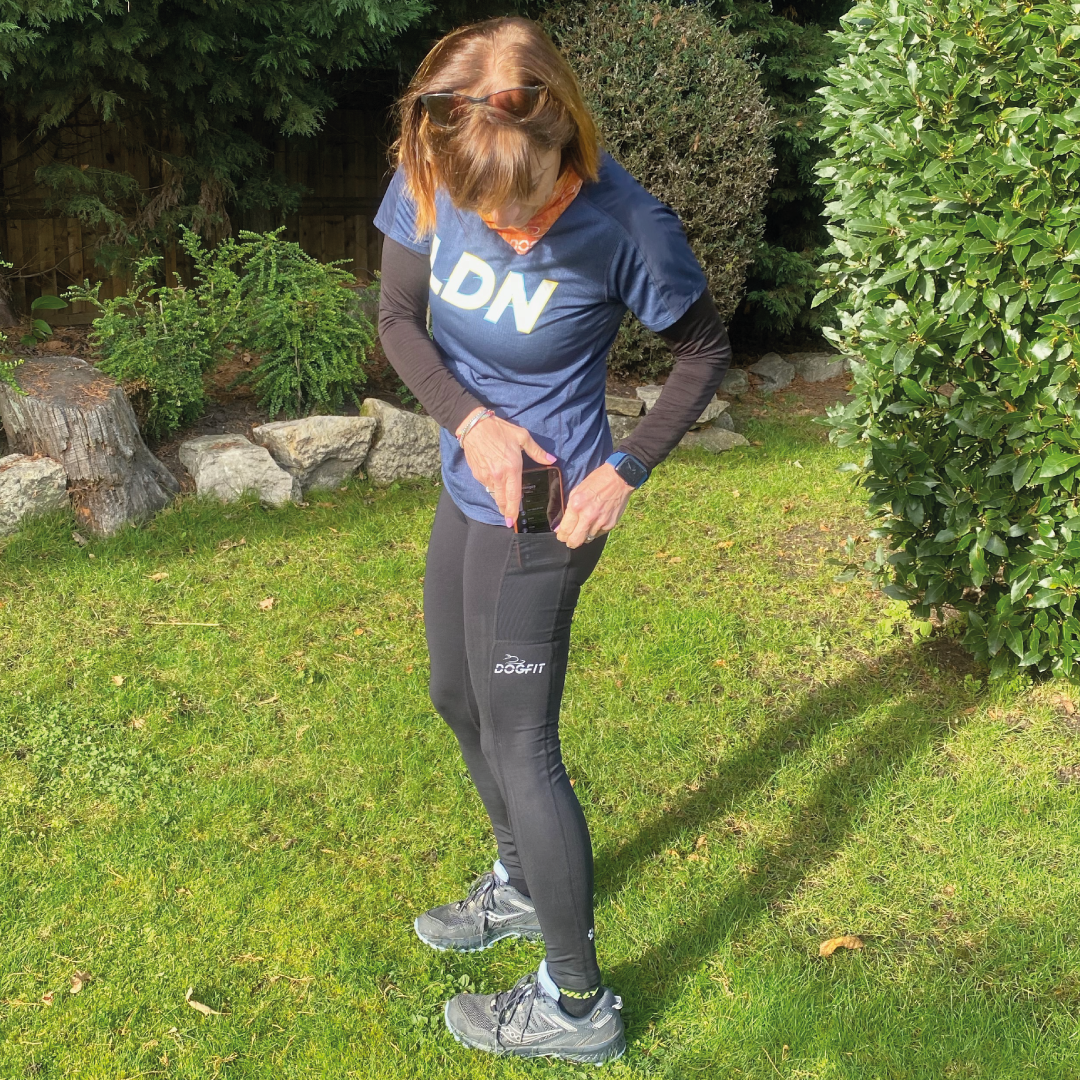 Reflective Pawprint Running Leggings with Pockets