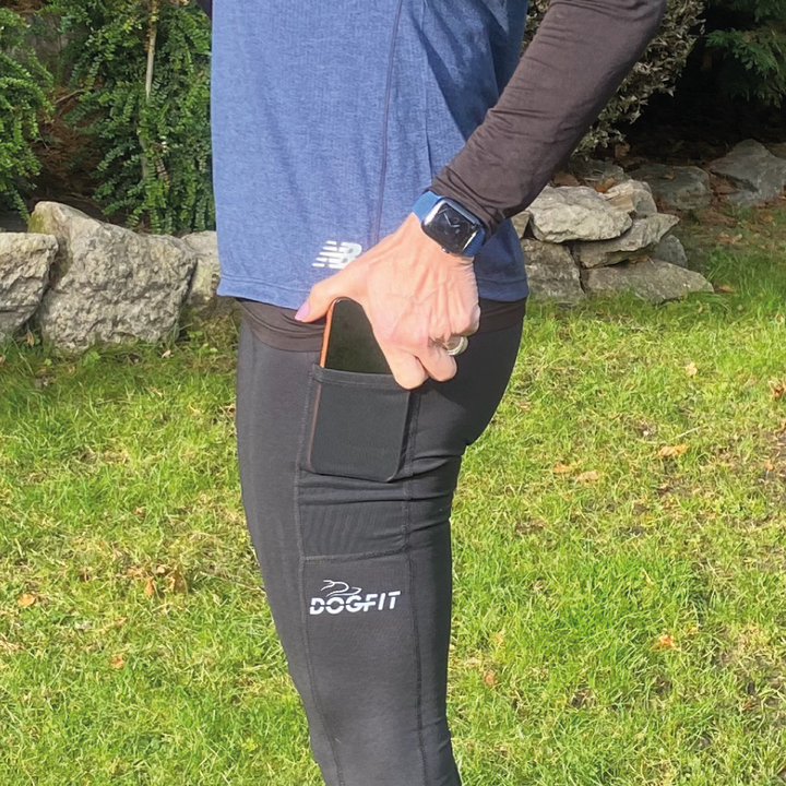 Reflective Pawprint Running Leggings with Pockets