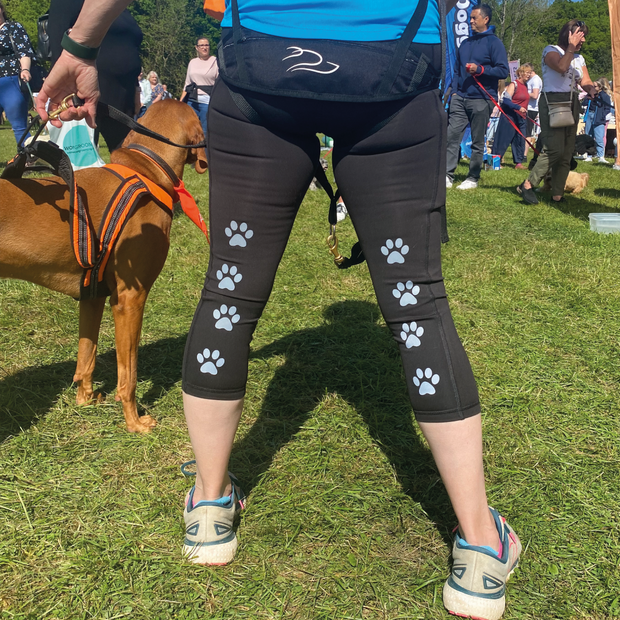 Reflective Pawprint Running Leggings with Pockets